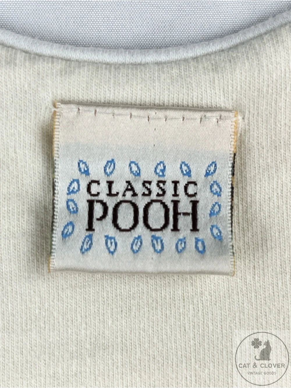 Classic Pooh Vintage Disney Heyman Corp Cream Cotton Embroidered Baby Romper 6M